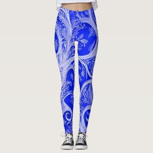 Leggings Élégance en Mouvement Cobalt Intriqué