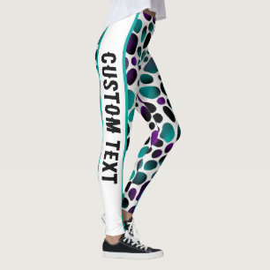Leggings Élégance sauvage Turquoise, violet et Poster de an