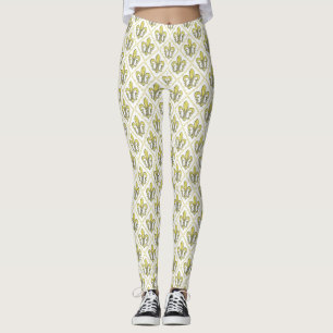 Leggings élégant à motif fleur de lis