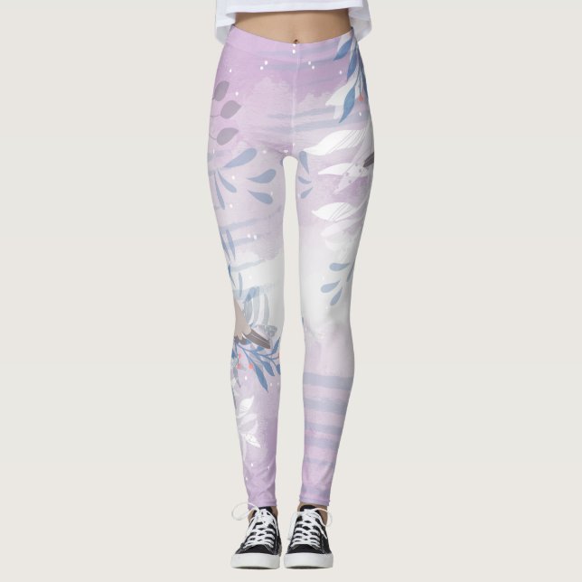 Leggings Elégant Chic Botanical Bird (Devant)