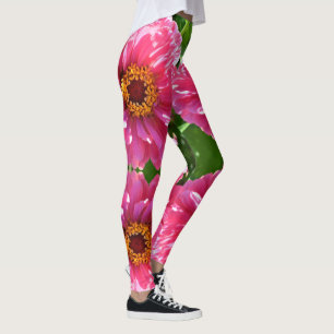 Leggings Élégant classique floral rose fleur marguerite