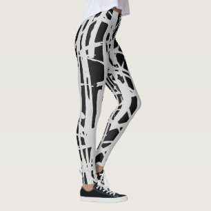 Leggings Élégant Cute Simple Noir & Blanc