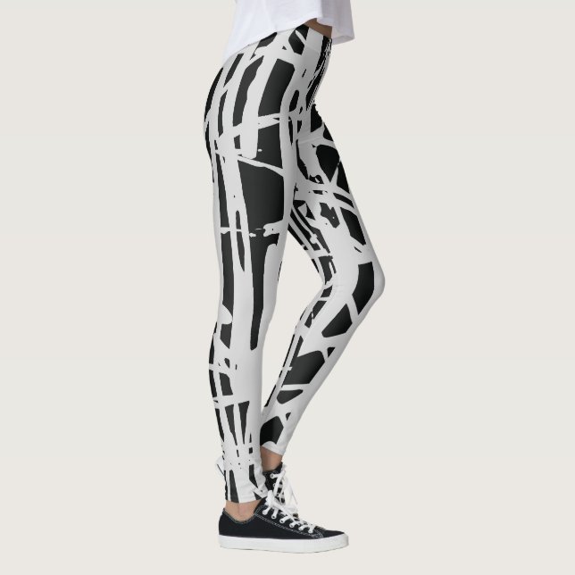 Leggings Élégant Cute Simple Noir & Blanc (Droite)