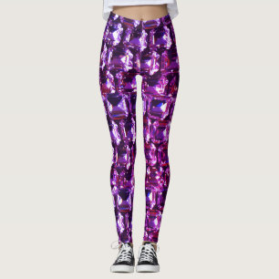 Leggings Élégant diamants de pierres précieuses violettes