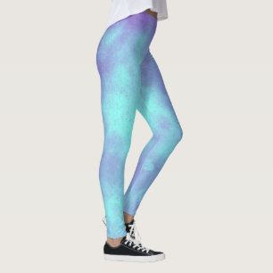 Leggings Elégant effet nuage tempête violet bleu