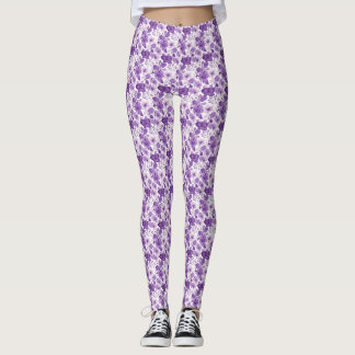 Leggings Elegant floral pattern in purple tones