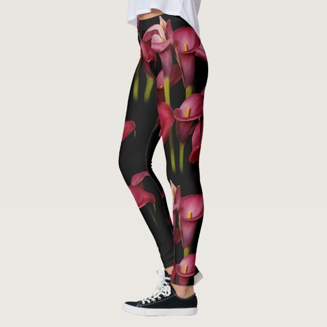 Leggings Élégant Floral Purple Calla Lilies (Gauche)