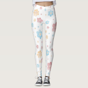 Leggings Elégant Floral Spring Watercolor Fleurs Femme Jamb