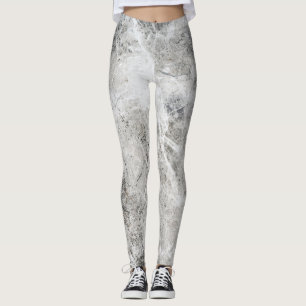 Leggings Élégant Marbre Argent Chic