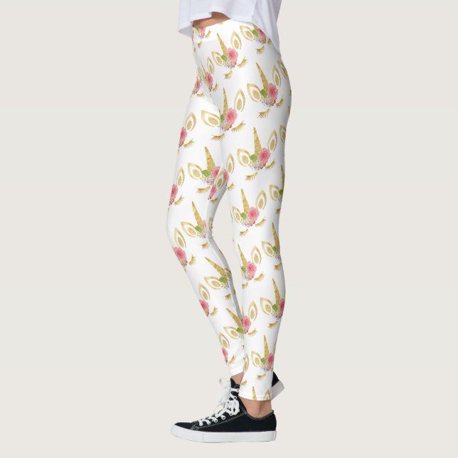 Leggings Élégant mignon jolie parties scintillant d'or flor (Gauche)