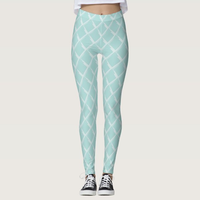 Leggings Élégant Modèle moderne élégant Pastel Vert Blanc (Devant)