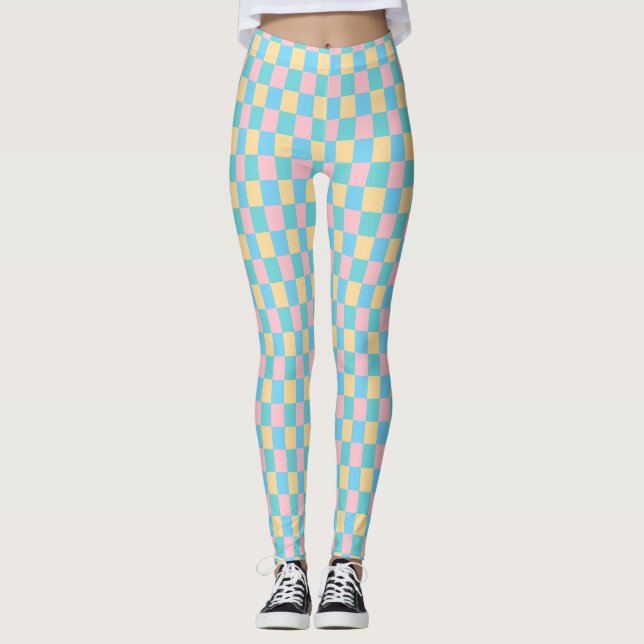 Leggings Élégant Modèle moderne rose jaune bleu vert (Devant)