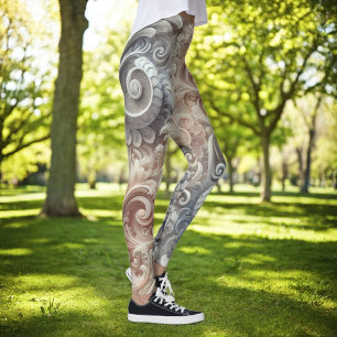 Leggings Élégant Motif de dentelle Pastel Gradient