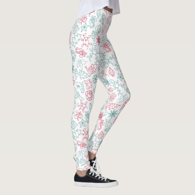 Leggings Élégant Motif d'éléments de Noël | Légendes (Droite)