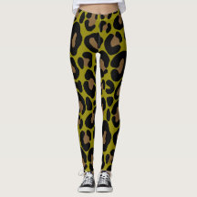 Elegant olive green and black leopard Print