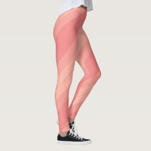 Leggings Elégant Pastel Peach Tones Stripes Modèle tendance