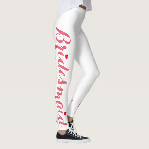 Leggings Élégant Pink Bridesmaid Mariage Bachelorette Party
