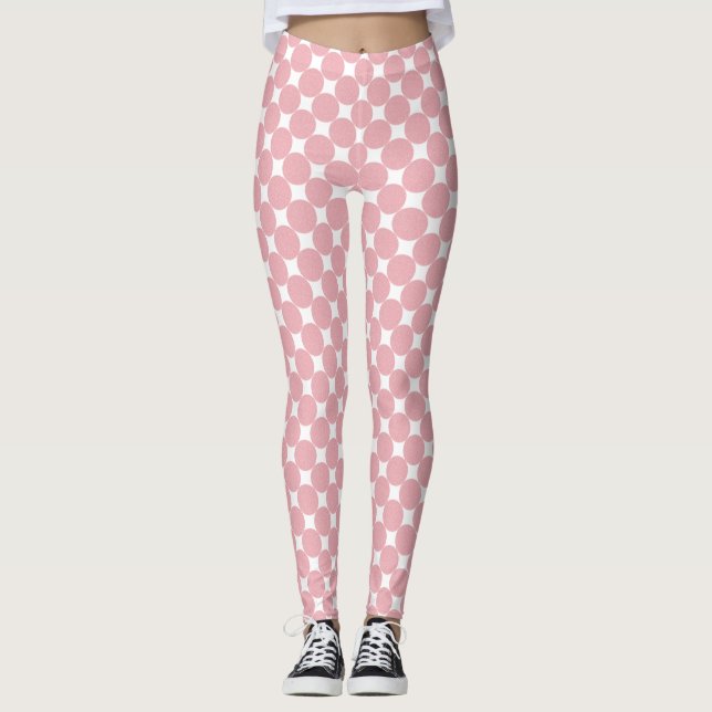 Leggings Elégant Rose or blanc Modèle moderne tendance (Devant)