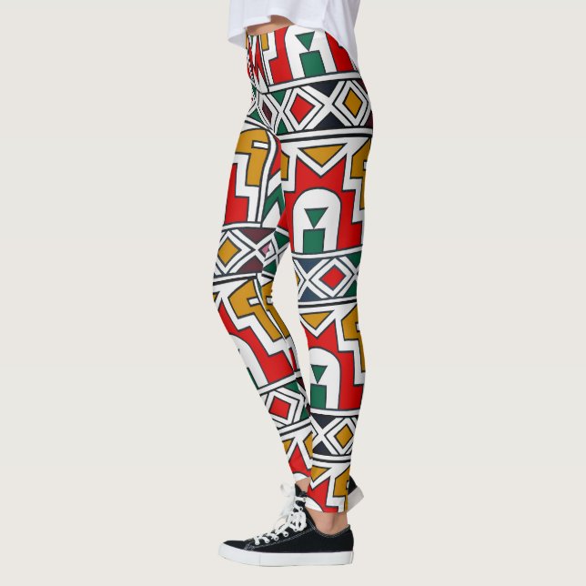 Leggings Élégant Sport Décontracté Afrocentrique Haute Tail (Gauche)