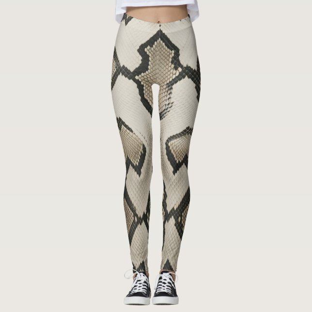 Leggings élégant tissu anaconda texture imprimé (Devant)