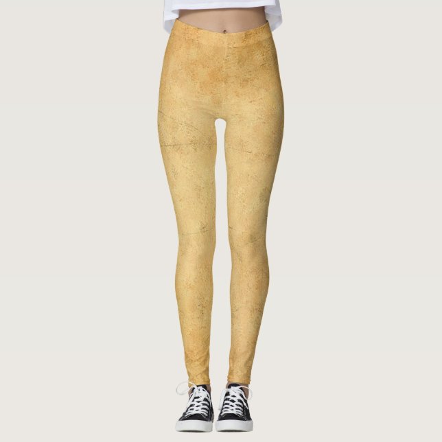 Leggings Elégant usagé vieux papier look Modèle moderne ten (Devant)