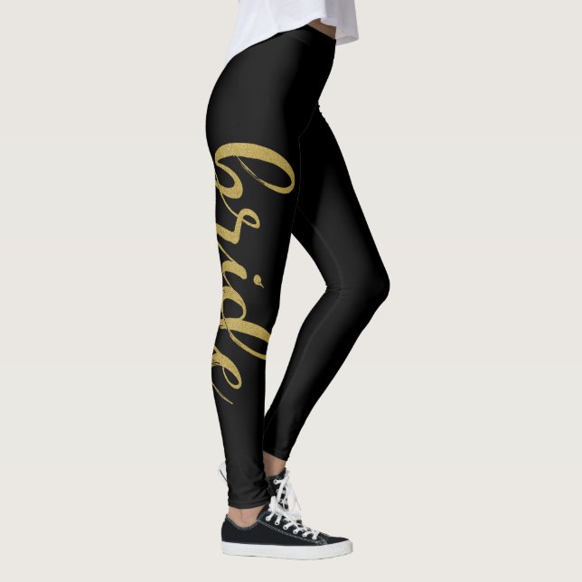 Leggings Élégante Brosse de calligraphie Or Parties scintil (Droite)