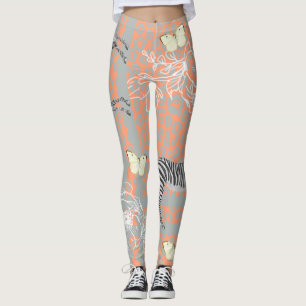 Leggings Élégante Cantaloupe Eclectique Moderne Orange
