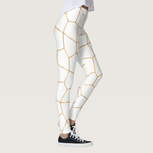 Leggings Élégante collection de verre blanc doré moderne (Droite)