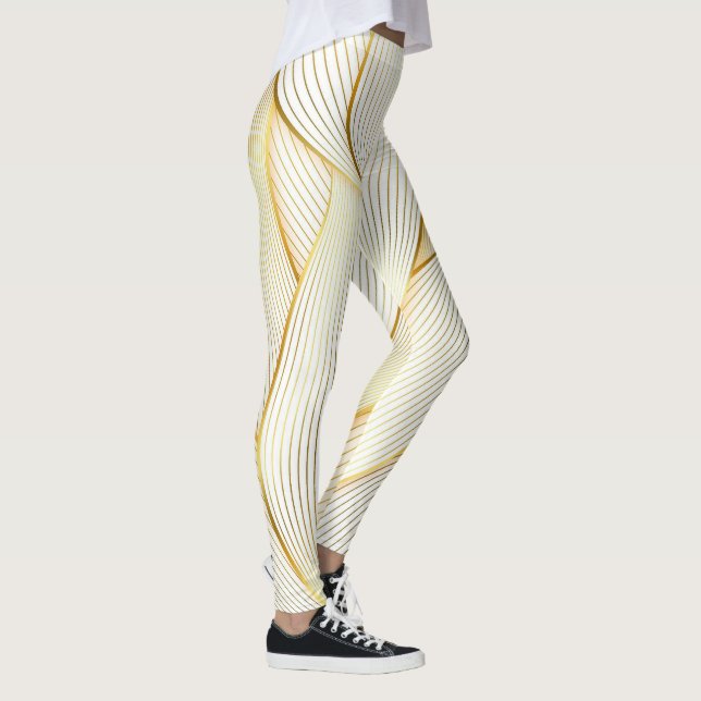 Leggings Elégante collection Floral Or Blanc (Droite)