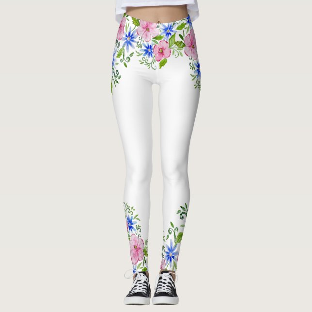Leggings Elégante décoration florale motif (Devant)