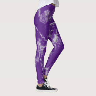 Leggings Élégante fille mauve Motif de Marbre blanc
