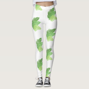 Leggings Élégante fougères vertes feuilles de bois