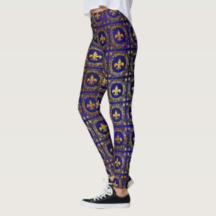 Leggings Élégante Gold Purple Saints Foil Motif Femmes