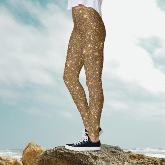 Leggings Élégante Parties scintillant Glam Gold Shiny Spark (Créateur téléchargé)
