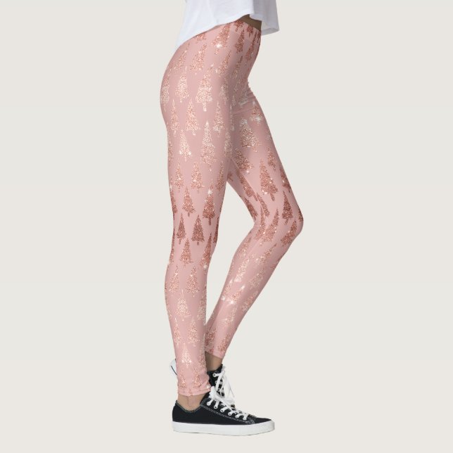 Leggings Élégante parties scintillant rose en or + sapins m (Droite)