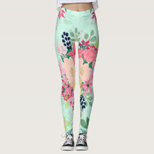 Leggings Elégante peinture à l'aquarelle florale à la me