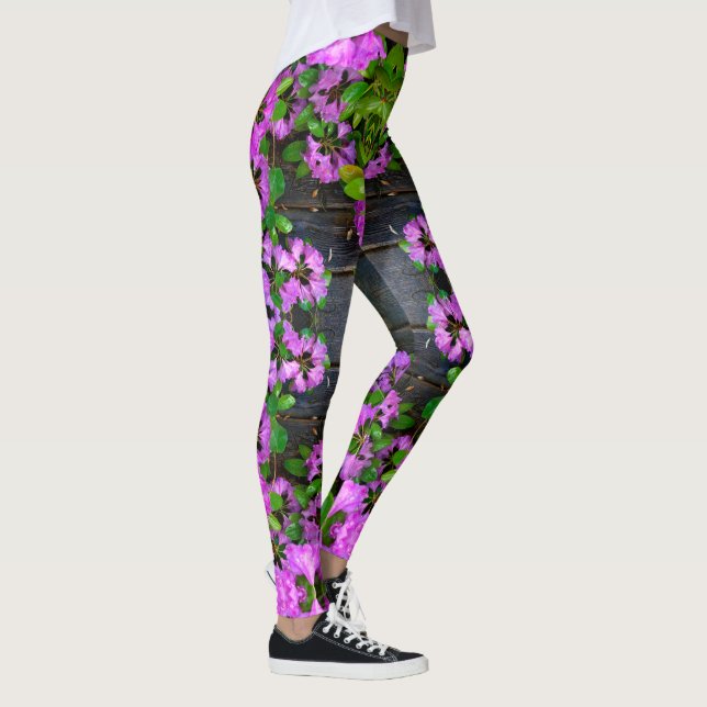 Leggings Elégants fleurs roses azalées roses (Droite)