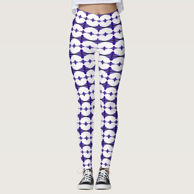 Leggings Éléments Art déco dans violet profond (Devant)