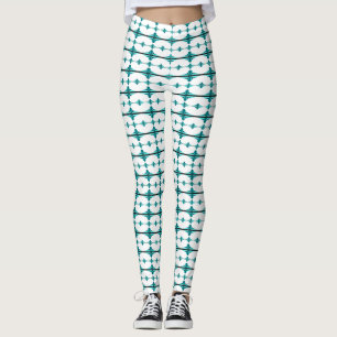 Leggings Éléments Art déco en vert turquoise