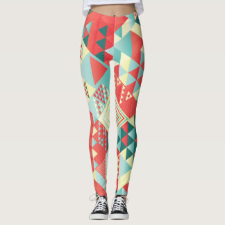 Leggings Éléments géométriques, abstraits, vintages décorat