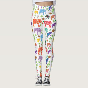 Leggings Eléphants tropicaux