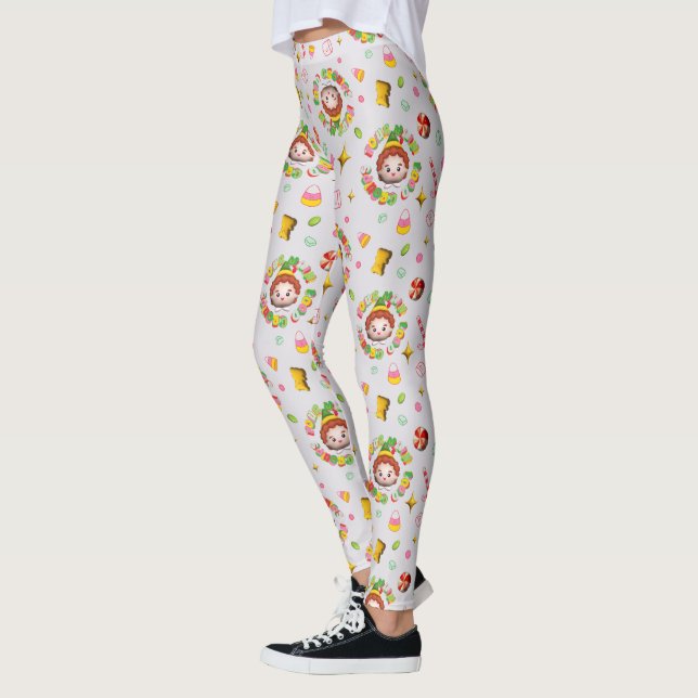 Leggings Elf the Movie | Four Main Food Groups Pattern (Gauche)