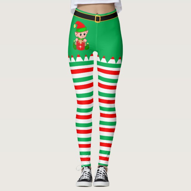 Leggings elfes de Noël (Devant)
