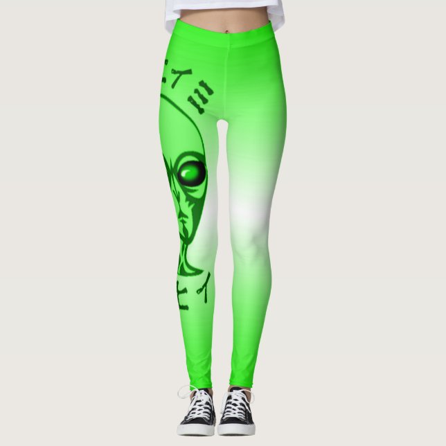 Leggings Éloge étranger au néon de lumière de noir d'amour (Devant)