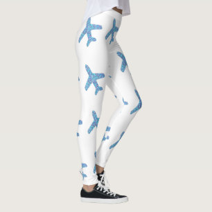 Leggings Embarquements d'avion (blanc)