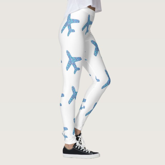 Leggings Embarquements d'avion (blanc) (Droite)