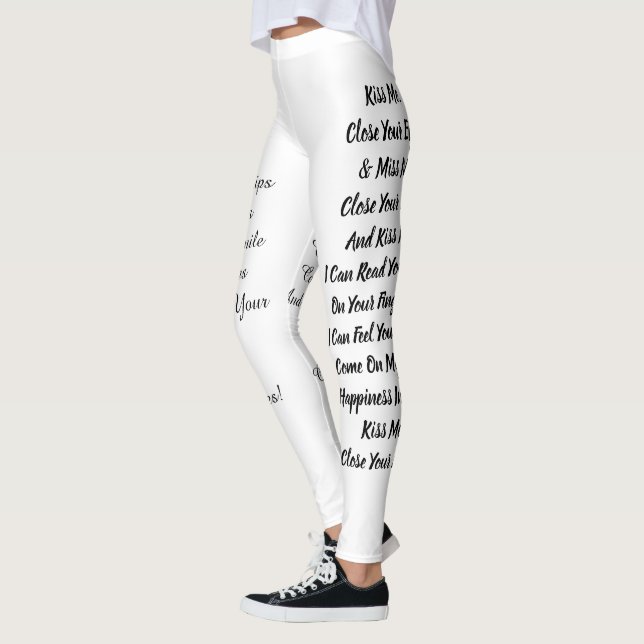 Leggings Embrasse-Moi, Ferme Les Yeux Et Me Manque, Ferme L (Gauche)