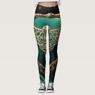 Leggings Emerald Enchantement : Une vision de l'opulence ré