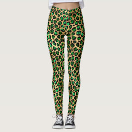 Leggings Emerald et Gold Safari Series Design 8