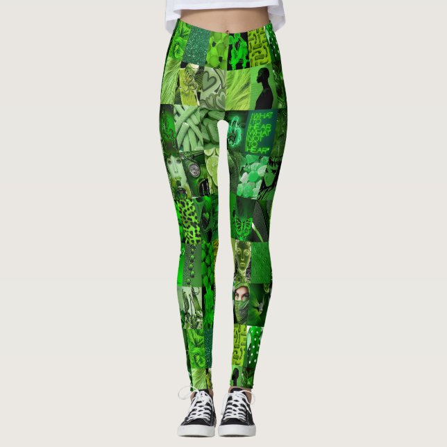 Leggings Emerald Green Collage (Devant)